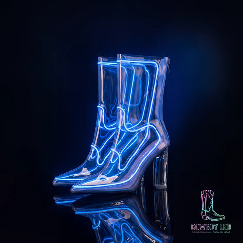 Blue LED cowboy boots