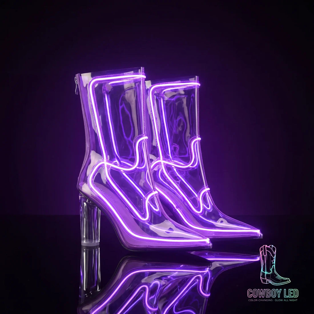 Purple LED cowboy boots