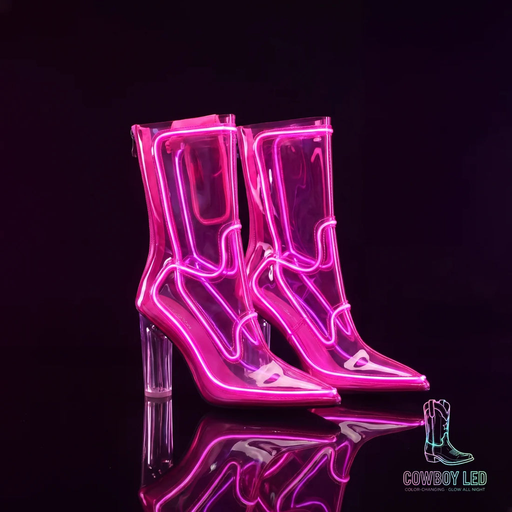 Pink LED cowboy boots